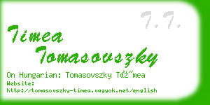 timea tomasovszky business card